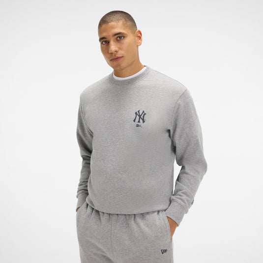 New York Yankees Relaxed Heather Gray Crewneck - New Era Cap