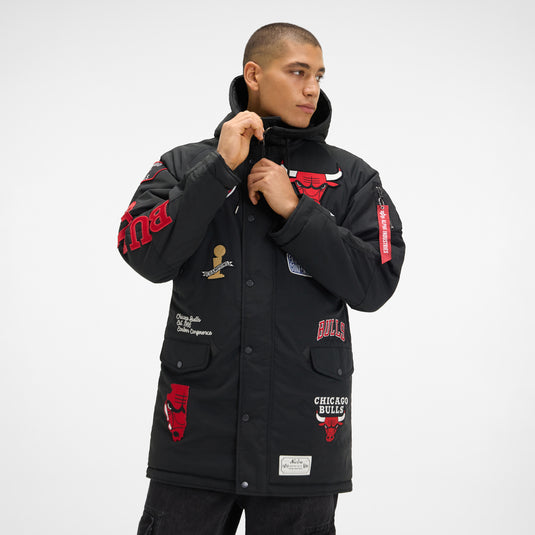 Alpha Industries x Chicago Bulls Black N-3B Parka Jacket - New Era Cap