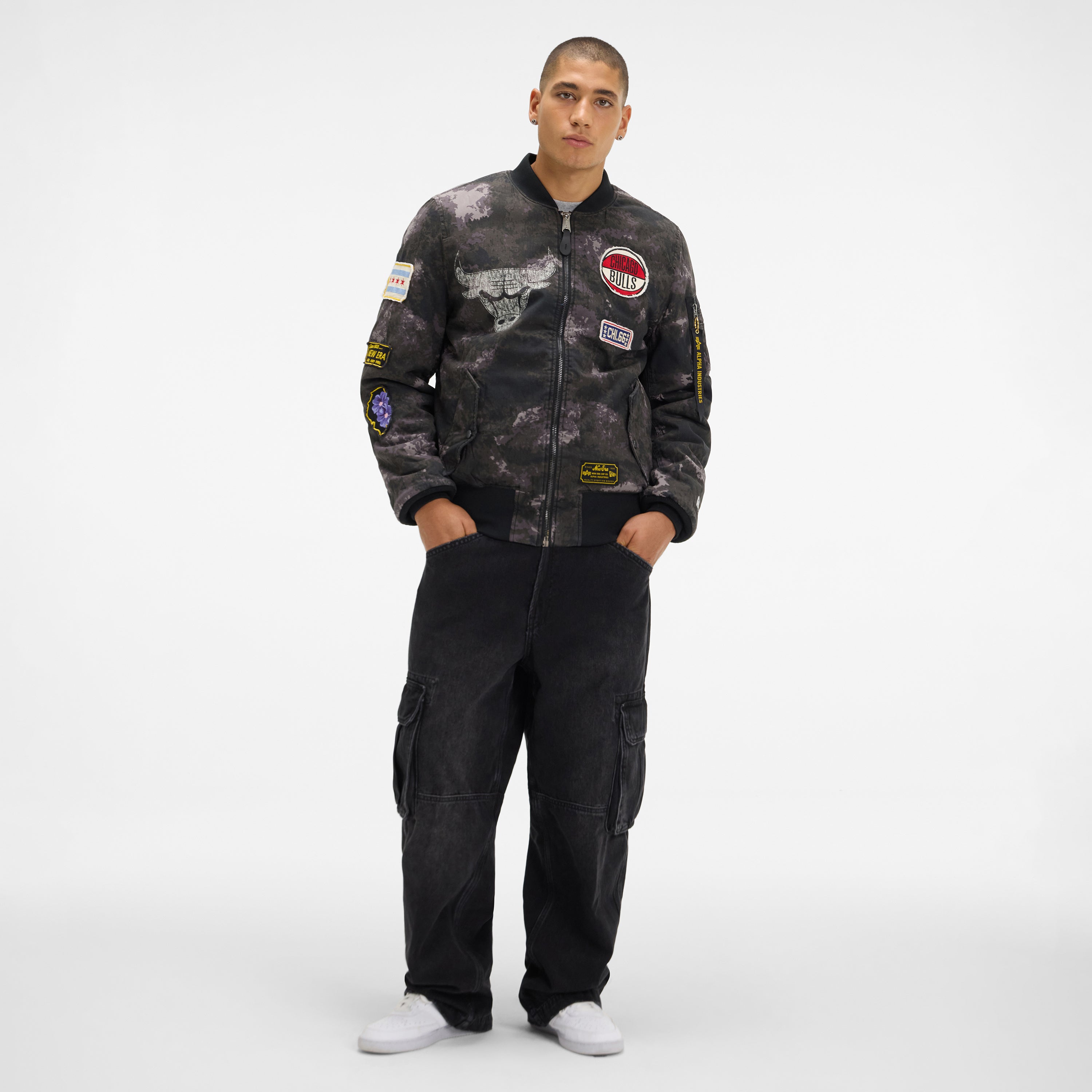 Alpha Industries x Minnesota Timberwolves Black Camo MA-1 Bomber