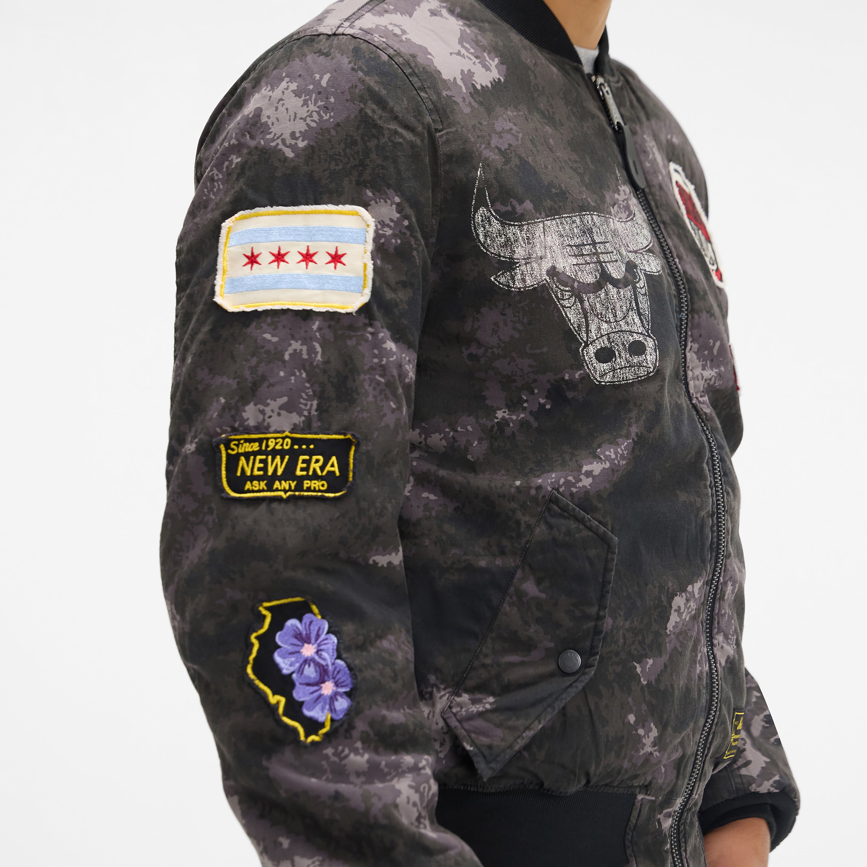 Alpha Industries x Minnesota Timberwolves Black Camo MA-1 Bomber
