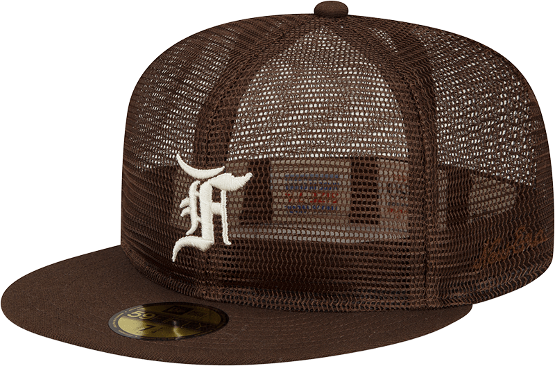 Fear of God Essential Full Mesh Brown 59FIFTY Fitted Hat