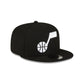Utah Jazz Basic Black & White 9FIFTY Snapback Hat