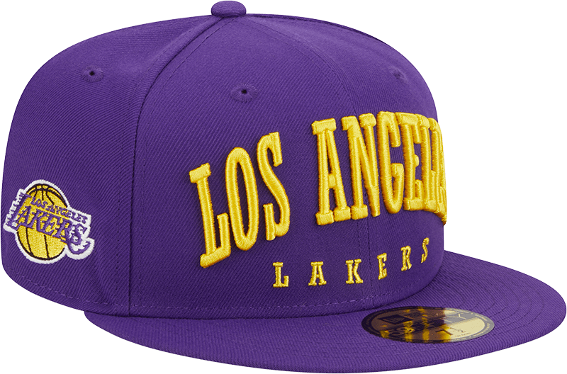 Los Angeles Lakers Sport Night Wordmark 59FIFTY Fitted Hat