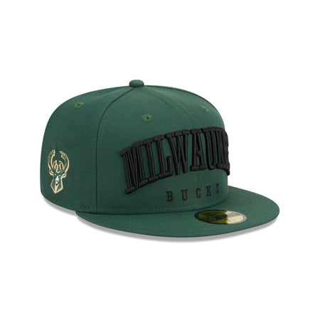 Milwaukee Bucks Sport Night Wordmark 59FIFTY Fitted Hat