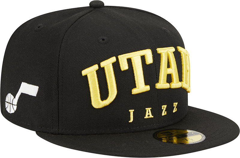 Utah Jazz Sport Night Wordmark 59FIFTY Fitted Hat