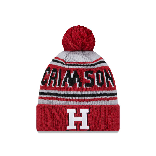 Harvard Crimson Go-To Pom Knit Hat - New Era Cap