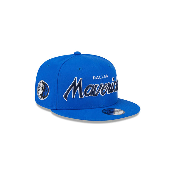 New Era Dallas Mavericks Team Script Redux Snapback Hat - Black Adjustable Cap