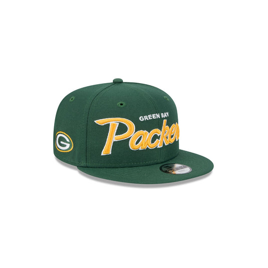 Green Bay Packers Script Kids 9FIFTY Snapback Hat - New Era Cap