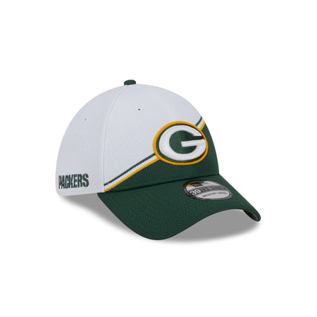 Green Bay Packers 2023 Sideline White 39THIRTY Stretch Fit Hat
