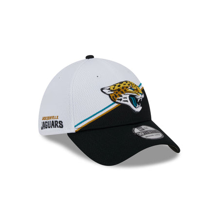 Jacksonville Jaguars 2023 Sideline White 39THIRTY Stretch Fit Hat