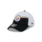 Pittsburgh Steelers 2023 Sideline White 39THIRTY Stretch Fit