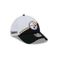 Pittsburgh Steelers 2023 Sideline White 39THIRTY Stretch Fit