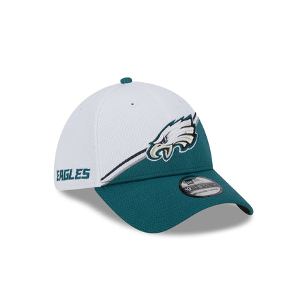 Philadelphia Eagles 2023 Sideline White 39THIRTY Stretch Fit Hat