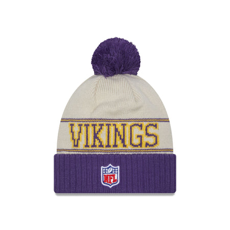 Minnesota Vikings 2023 Cold Weather Historic Pom Knit Hat