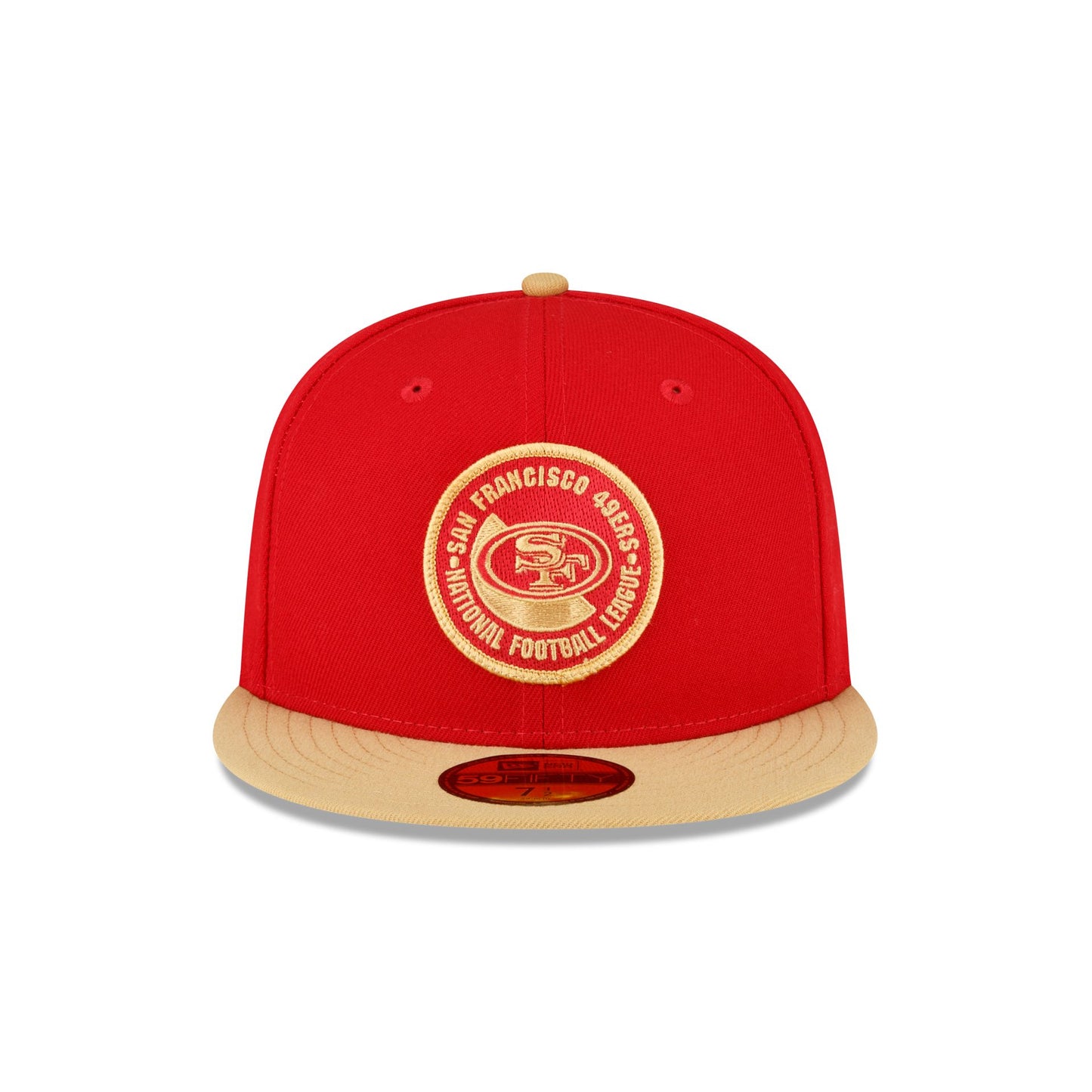 San Francisco 49ers Retro Patch 59FIFTY Fitted Hat - Cream/ Red 23 C/RED / 7 3/8