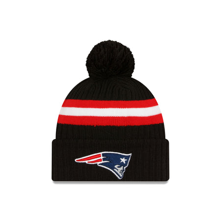 New England Patriots 2023 Cold Weather Black Pom Knit Hat