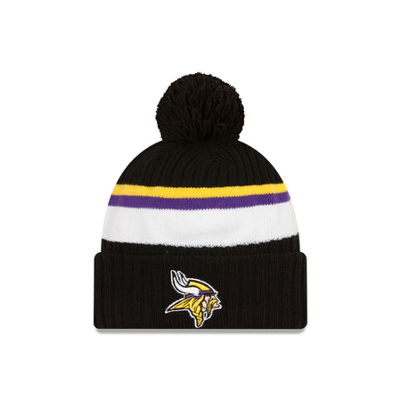 Minnesota Vikings 2023 Cold Weather Black Pom Knit Hat