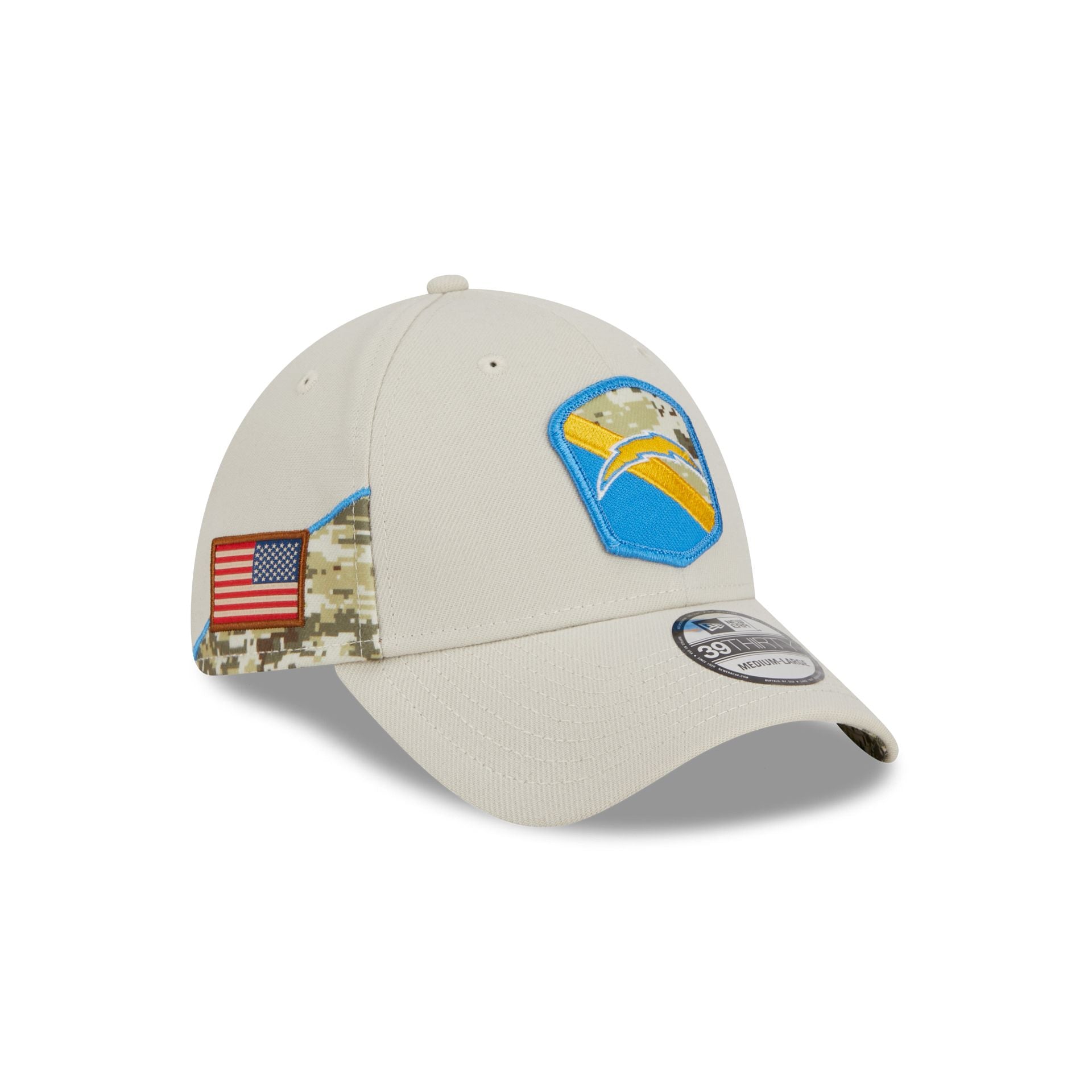 Los Angeles Chargers 2023 Salute to Service 39THIRTY Stretch Fit Hat ...