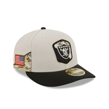 Las Vegas Raiders 2023 Salute to Service Low Profile 59FIFTY Fitted Hat