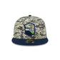 Seattle Seahawks 2023 Salute to Service Camo 9FIFTY Snapback Hat