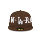 Born X Raised Los Angeles Dodgers Wordmark Brown 59FIFTY Fitted