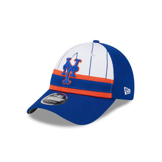 New York Mets 2025 Batting Practice Pinstripe 9FORTY Stretch-Snap Hat - New Era Cap