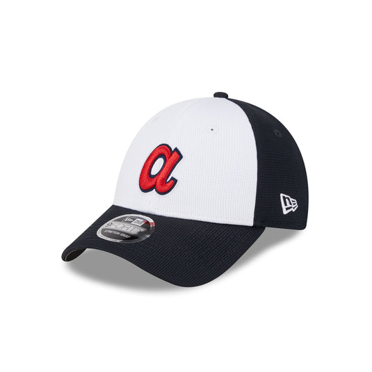 Atlanta Braves 2025 Batting Practice White 9FORTY Stretch-Snap Hat - New Era Cap