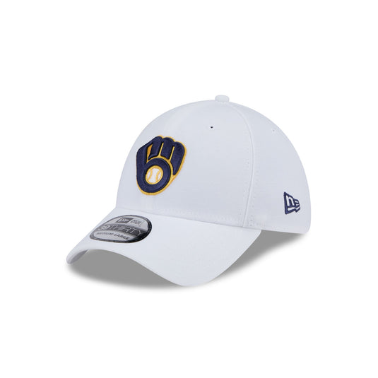Milwaukee Brewers Optic White 39THIRTY Stretch Fit Hat - New Era Cap