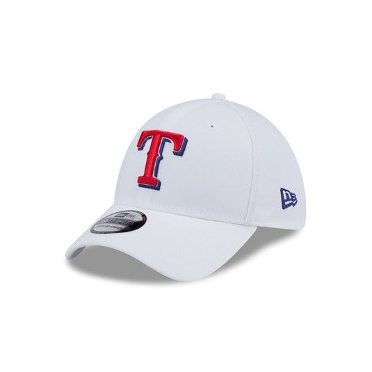 Texas Rangers Optic White 39THIRTY Stretch Fit Hat - New Era Cap