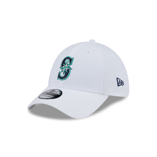 Seattle Mariners Optic White 39THIRTY Stretch Fit Hat - New Era Cap