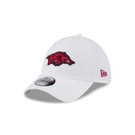 Arkansas Razorbacks Optic White 39THIRTY Stretch Fit Hat - New Era Cap