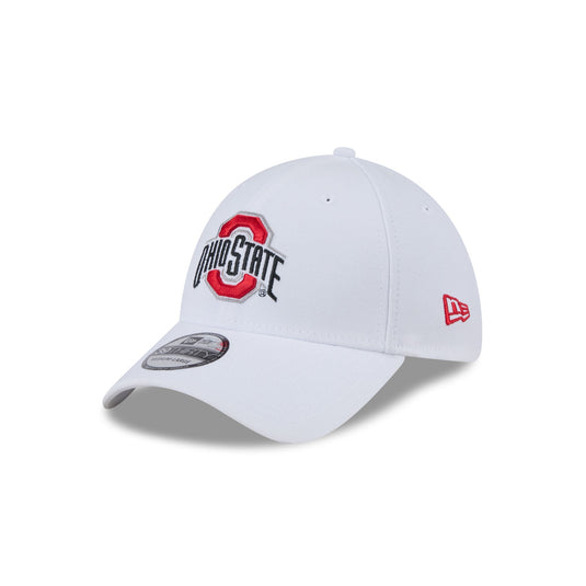 Ohio State Buckeyes Optic White 39THIRTY Stretch Fit Hat - New Era Cap