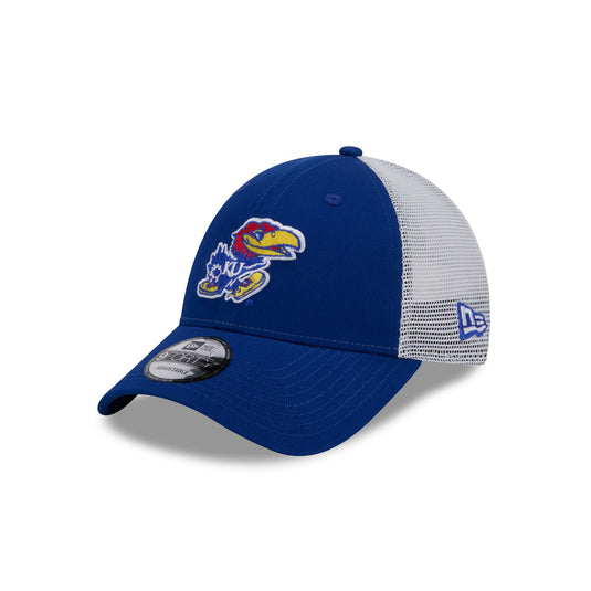 Kansas Jayhawks Blue 9FORTY Trucker Hat - New Era Cap