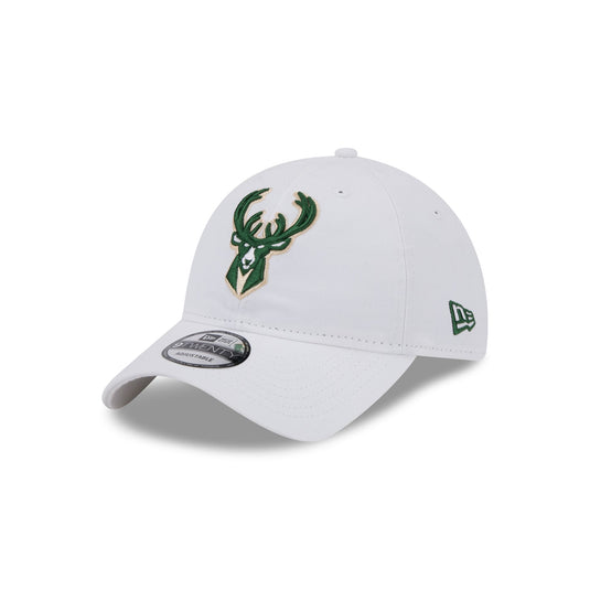 Milwaukee Bucks White 9TWENTY Adjustable Hat - New Era Cap