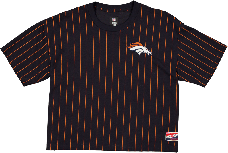 Denver Broncos Throwback Women's Cropped Pinstripe T-Shirt
