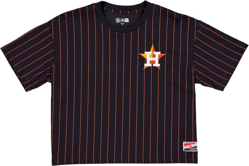 Houston Astros Throwback Women's Cropped Pinstripe T-Shirt