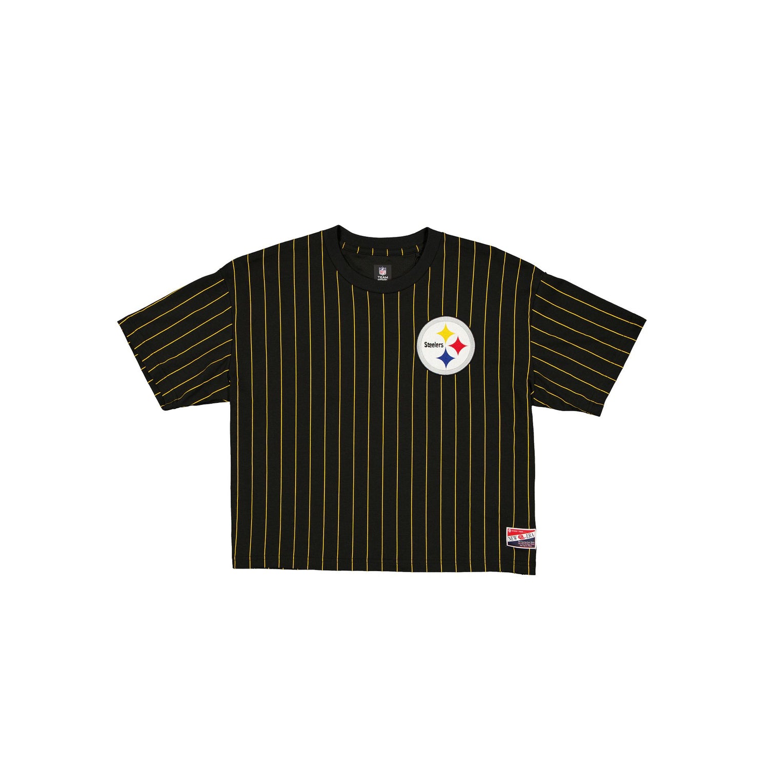 Pittsburgh Steelers Throwback Women's Cropped Pinstripe T-Shirt