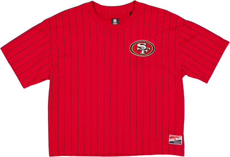 San Francisco 49ers Throwback Women's Cropped Pinstripe T-Shirt