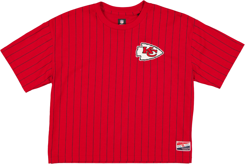Kansas City Chiefs Throwback Women's Cropped Pinstripe T-Shirt