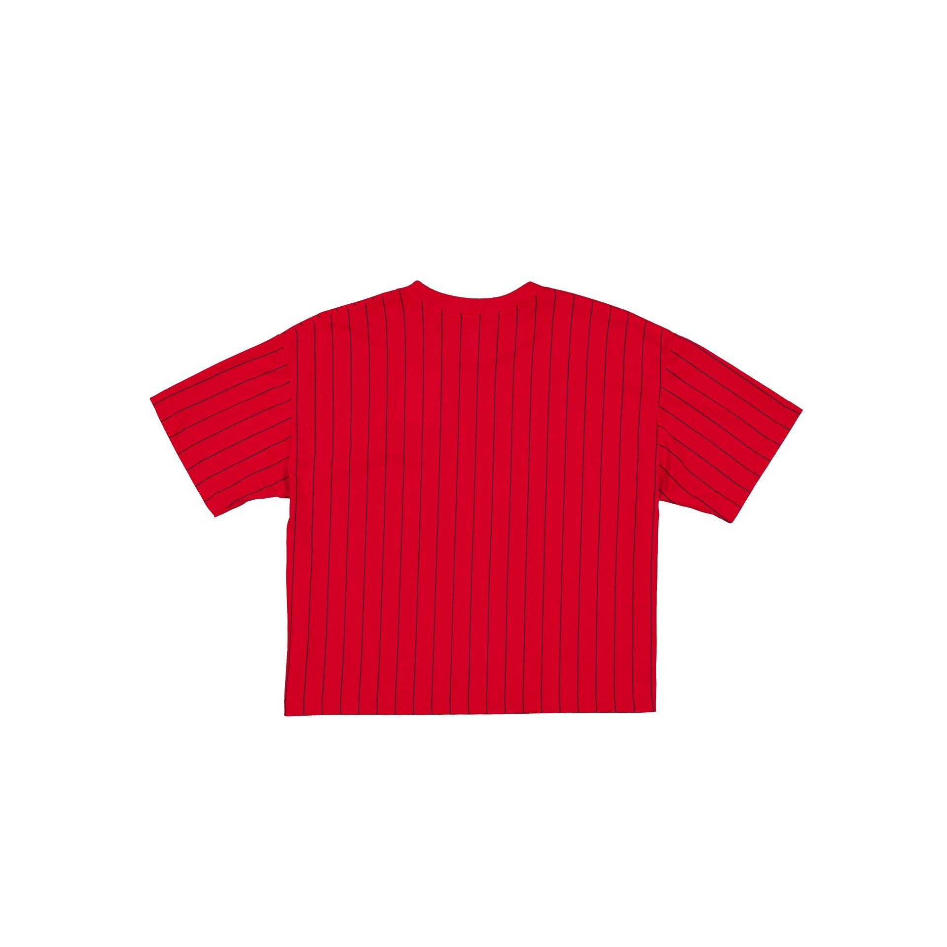 Kansas City Chiefs Throwback Women's Cropped Pinstripe T-Shirt