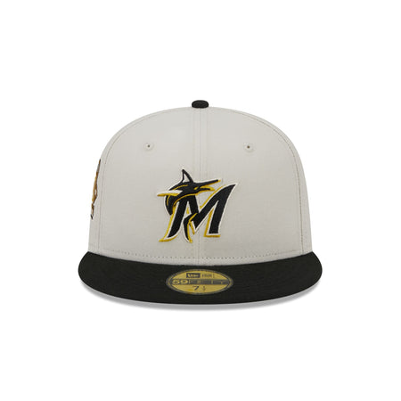 Miami Marlins Two Tone Stone 59FIFTY Fitted Hat