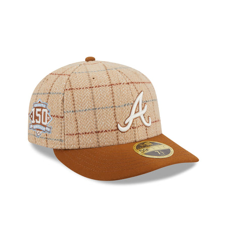 Atlanta Braves Herringbone Check Low Profile 59FIFTY Fitted Hat