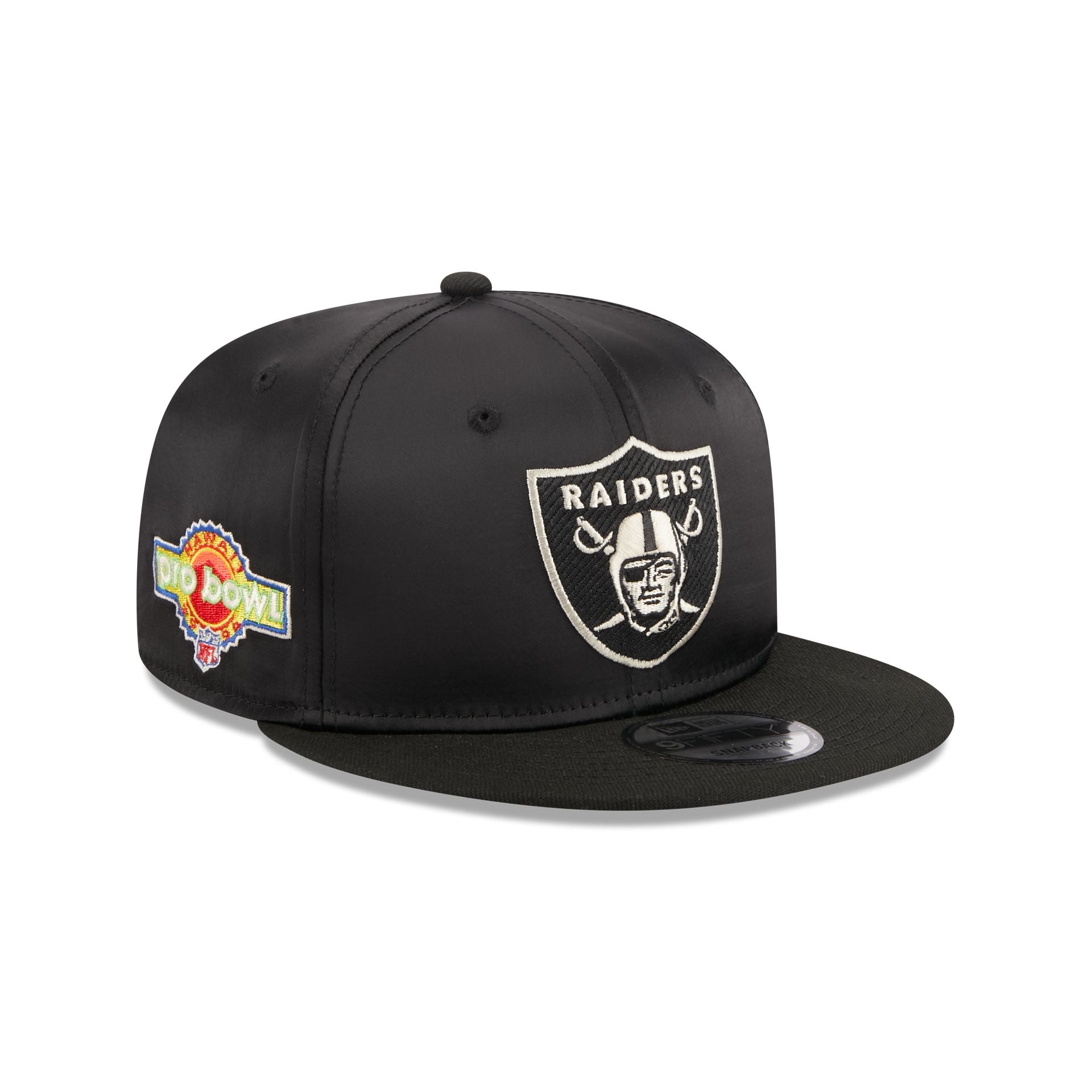 Las Vegas Raiders Satin 9FIFTY Snapback Hat, Black, NFL by New Era