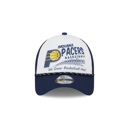 Indiana Pacers 2024 Rally Drive White 9FORTY A-Frame Trucker Hat