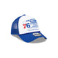 Philadelphia 76ers 2024 Rally Drive White 9FORTY A-Frame Trucker Hat