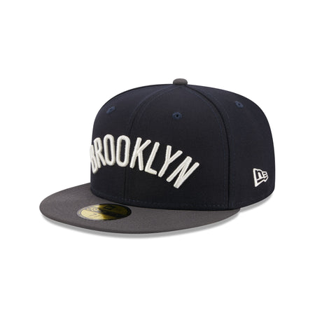 Brooklyn Nets Navy Crown 59FIFTY Fitted Hat