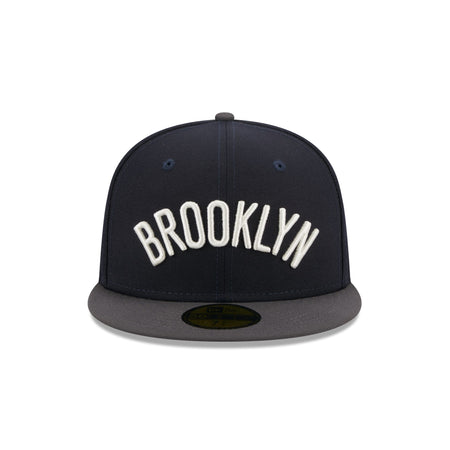 Brooklyn Nets Navy Crown 59FIFTY Fitted Hat
