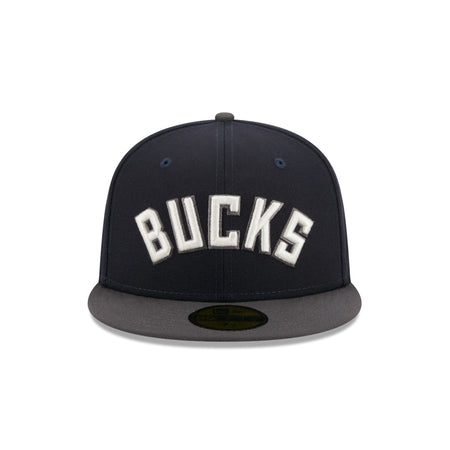 Milwaukee Bucks Navy Crown 59FIFTY Fitted Hat