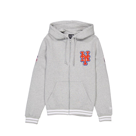 New York Mets Gray Logo Select Full-Zip Hoodie