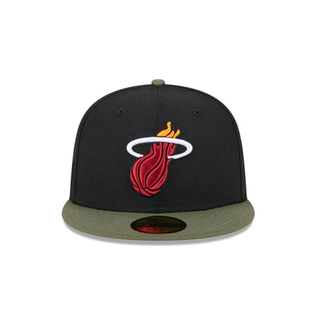 Miami Heat Olive Visor 59FIFTY Fitted Hat